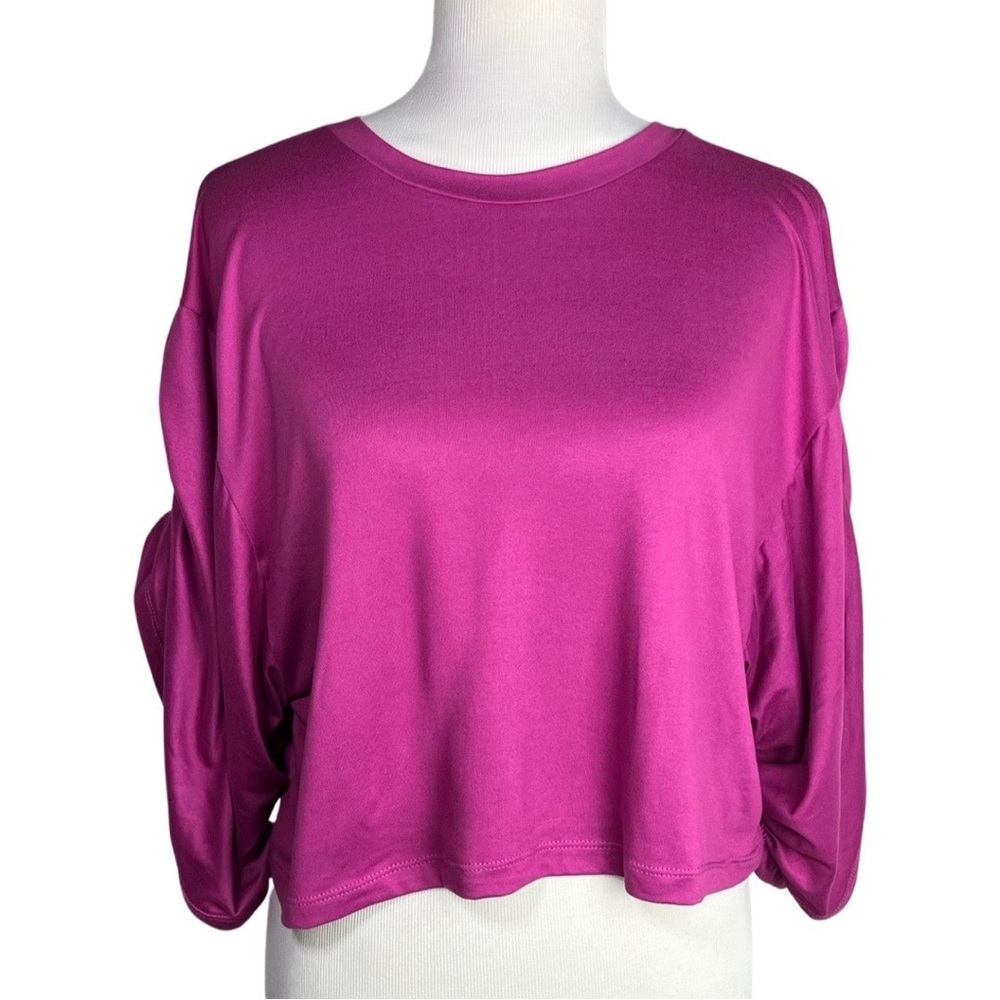Magenta Balloon Sleeve Top